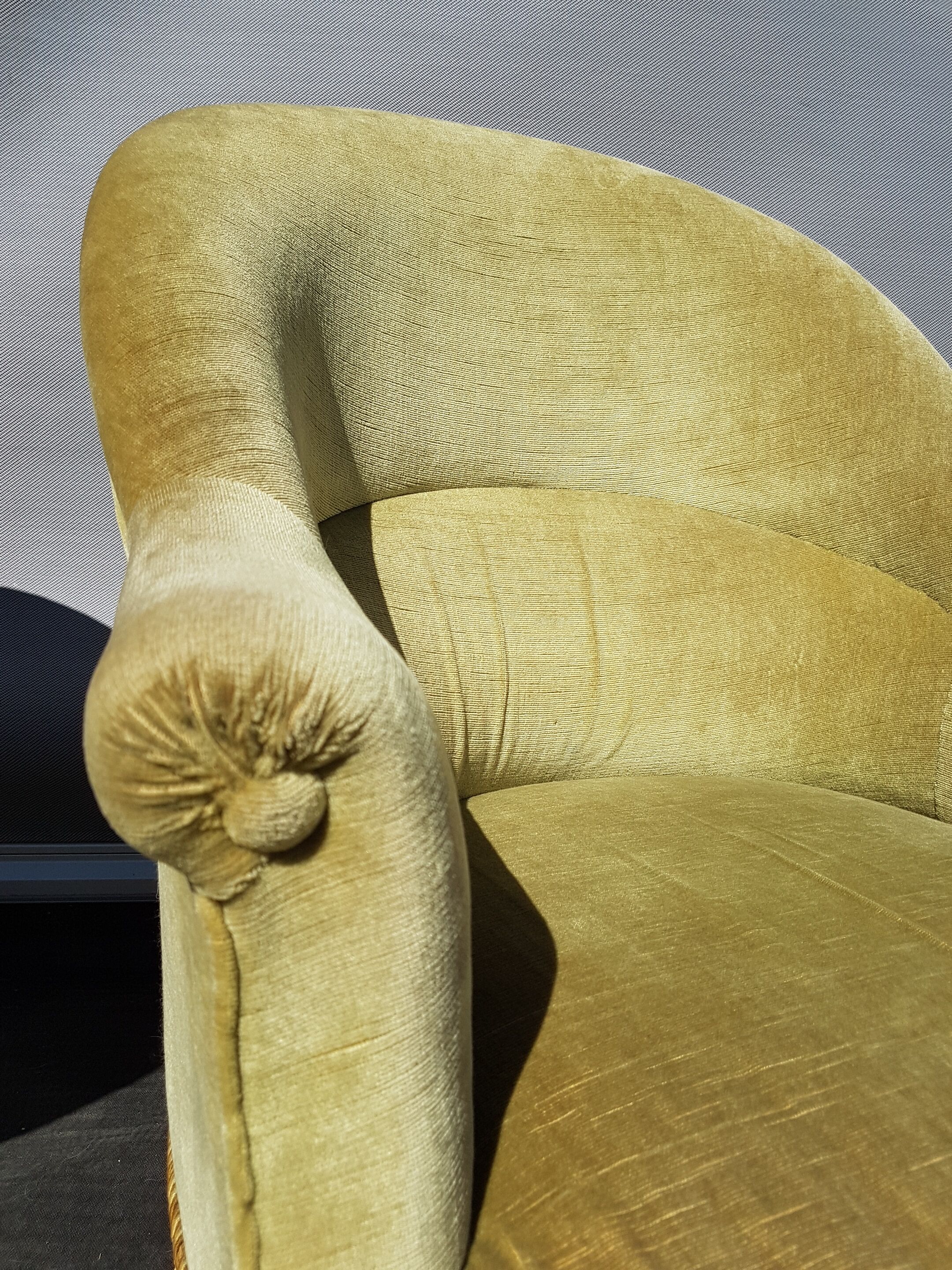 Pair of green toad armchairs