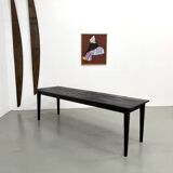 Large 1950s Farm Table in Burnt Wood (Shou Sugi Ban) – L245 cm