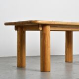 Dining table in glued laminated pine, France, around 1970.