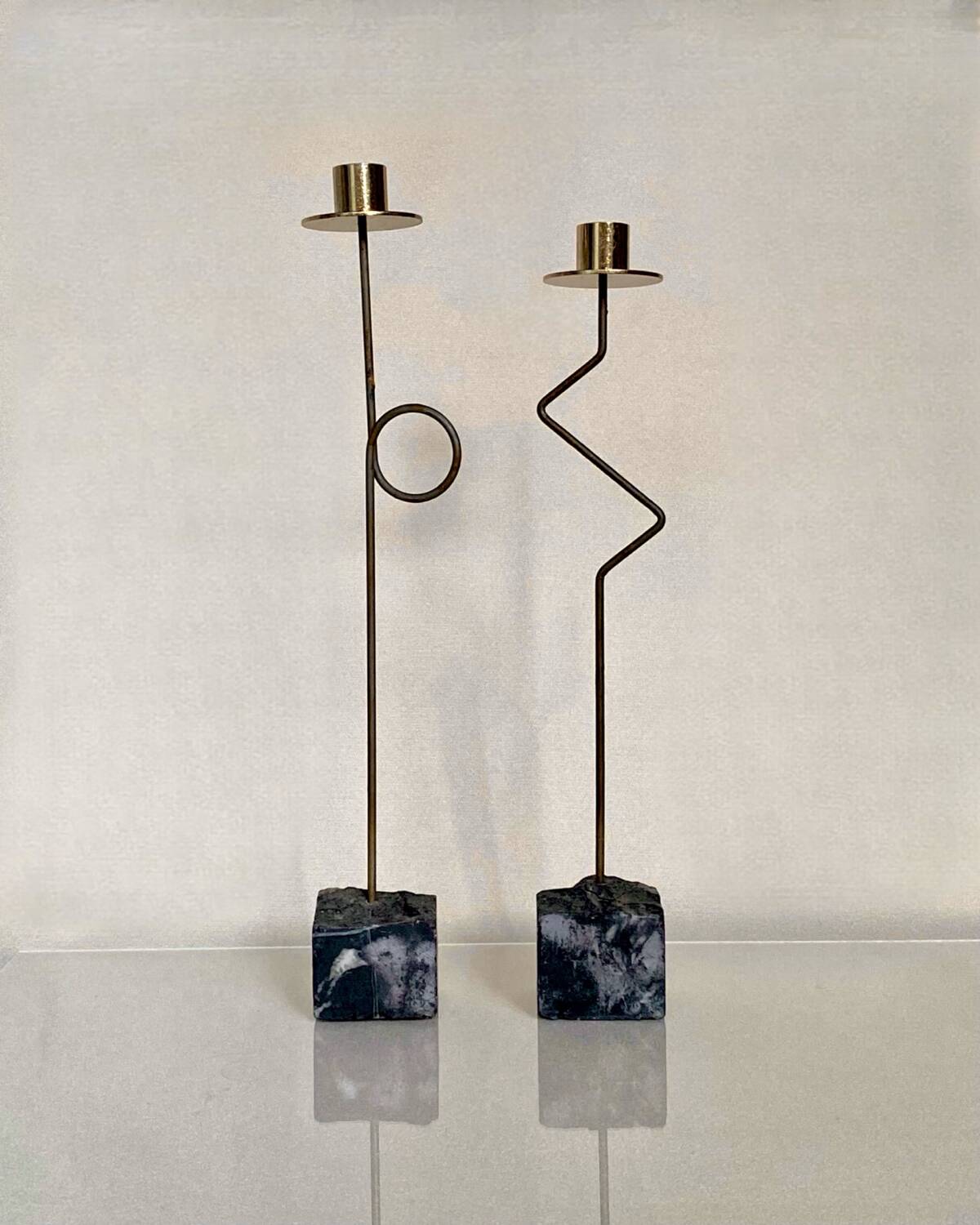 Set of 2 vintage candlesticks by Ehlen Johansson