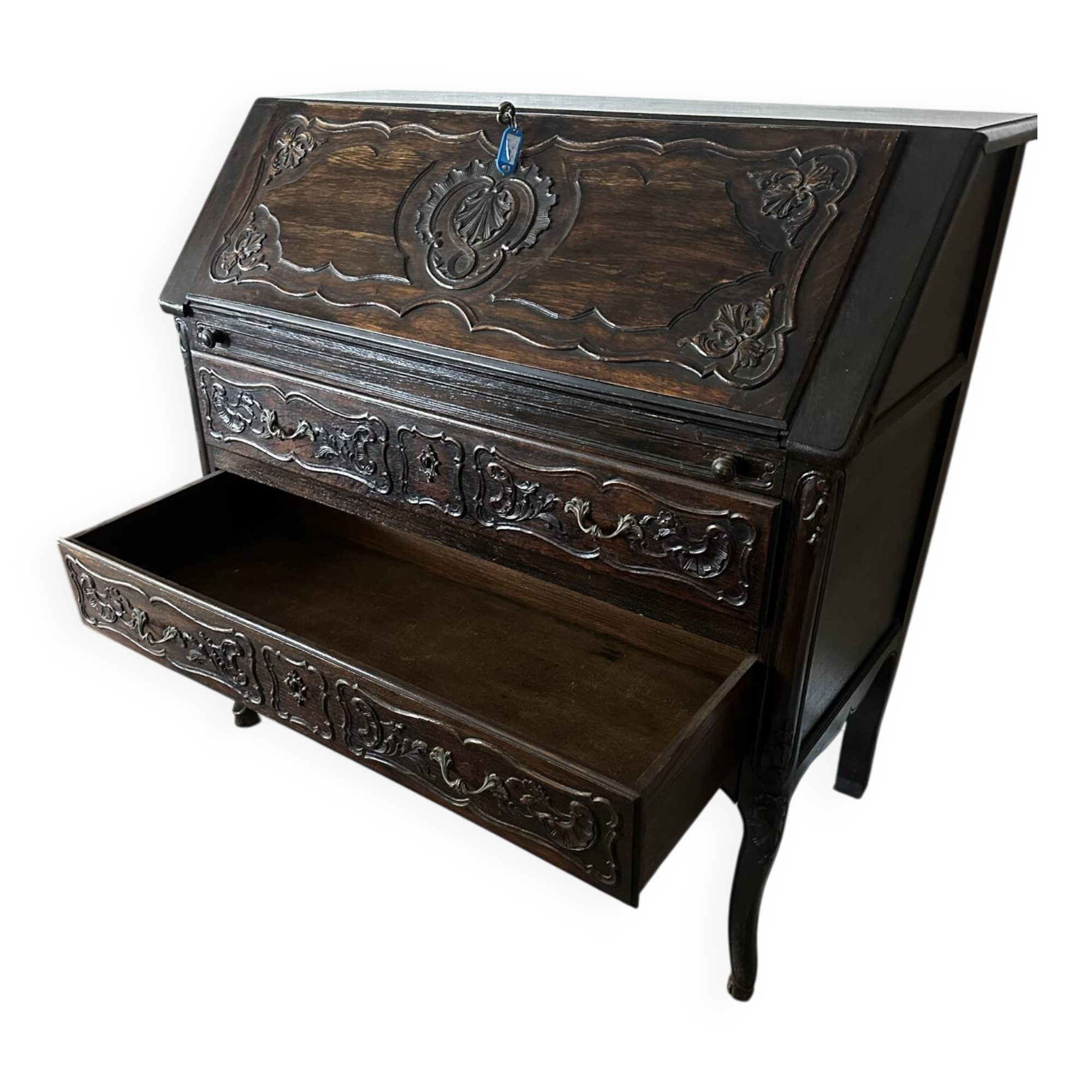 French Louis XV Style Slant-Front Secretary Desk
