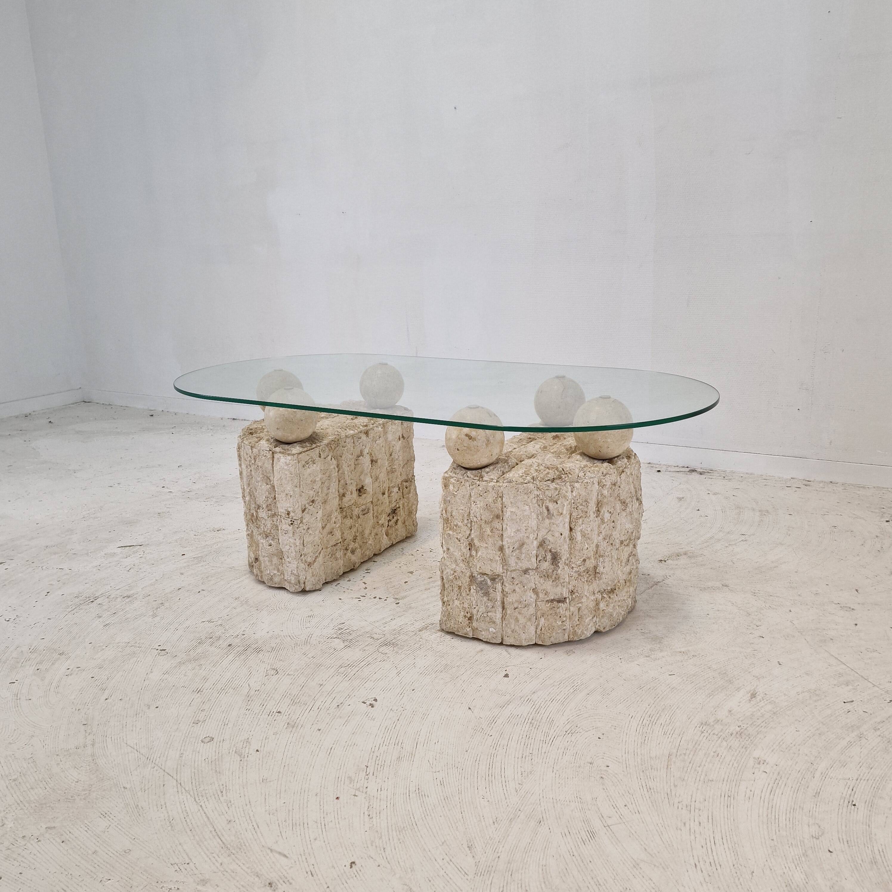 Magnussen Ponte Mactan Stone Coffee or Fossil Stone Table, 1980s