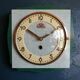 Clock formica vintage silent wall square "FFR golden green"