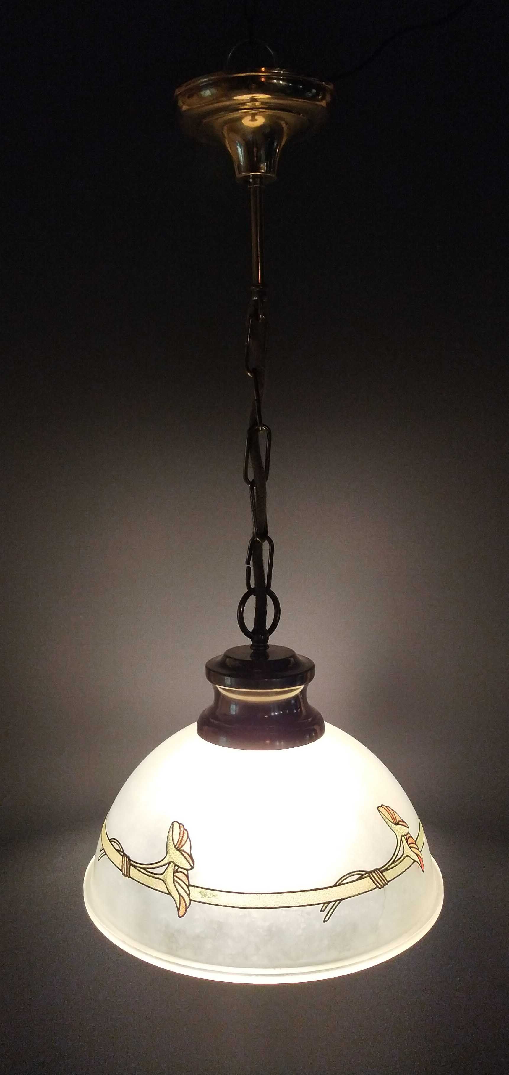 Art nouveau opaline pendant lamp