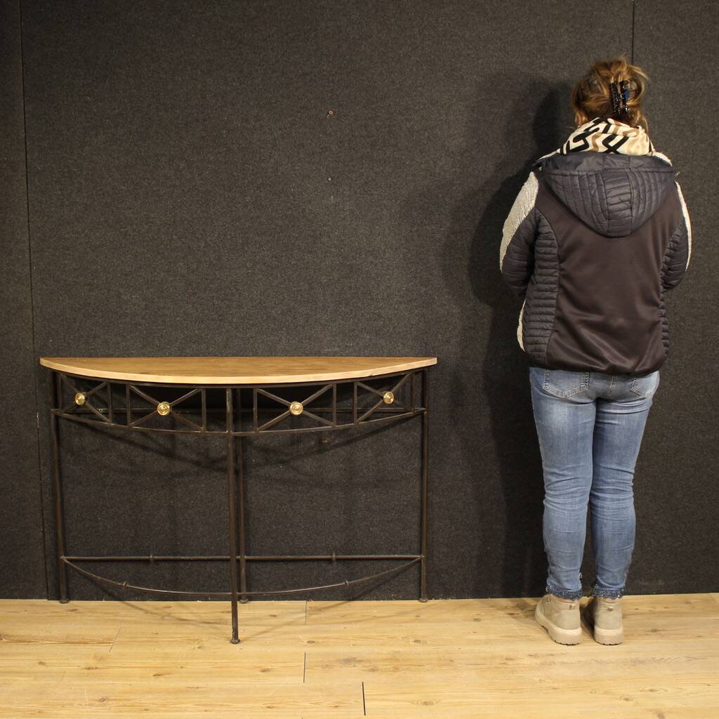 20th century French half-moon console