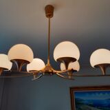 Golden luster and white opaline globes