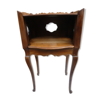 Louis XV bedside table in solid walnut