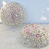 Amazing set of 2 Murano glass ceiling flower by Seguso for Venini