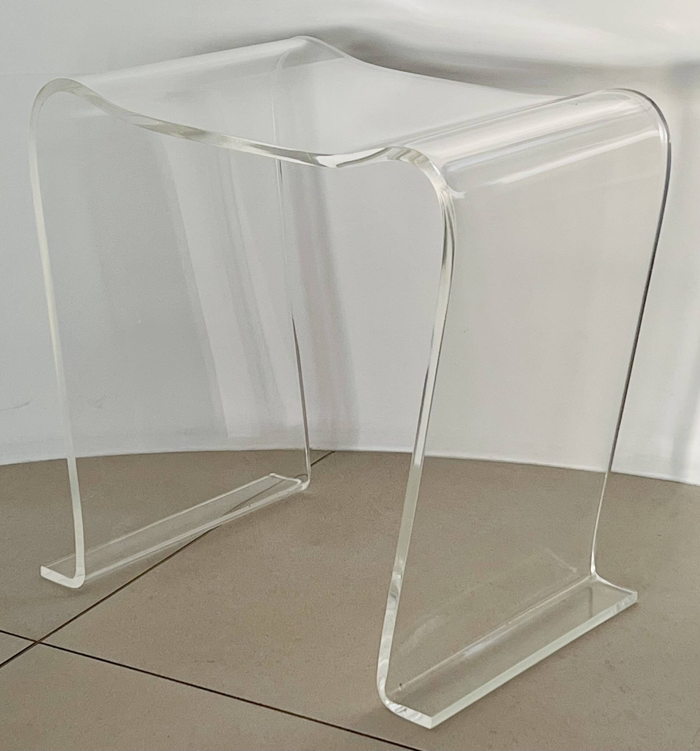 Stool made of transparent plexiglass, France, 1970s