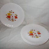 4 vintage Arcopal plates