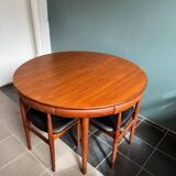Hans Olsen Roundette teak dining table set, Denmark
