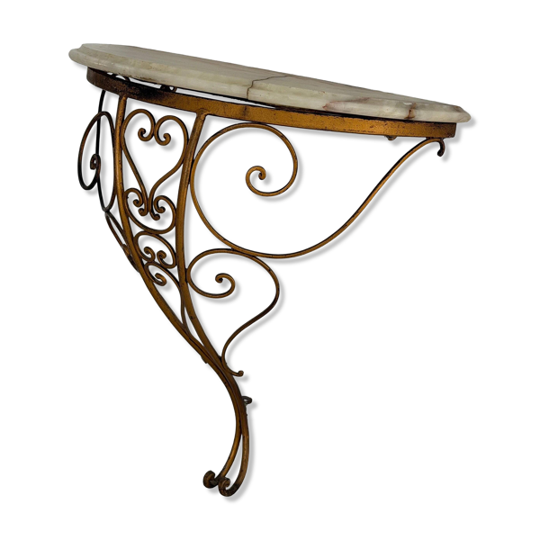 Console murale flottante en fer forgé du milieu du siècle, 1950, Italie
