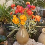 Murano vase in vintage cream brown glass 30 cm