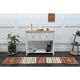 1970s Vintage Turkish Handmade Wool & Cotton White Runner Rug 47x222