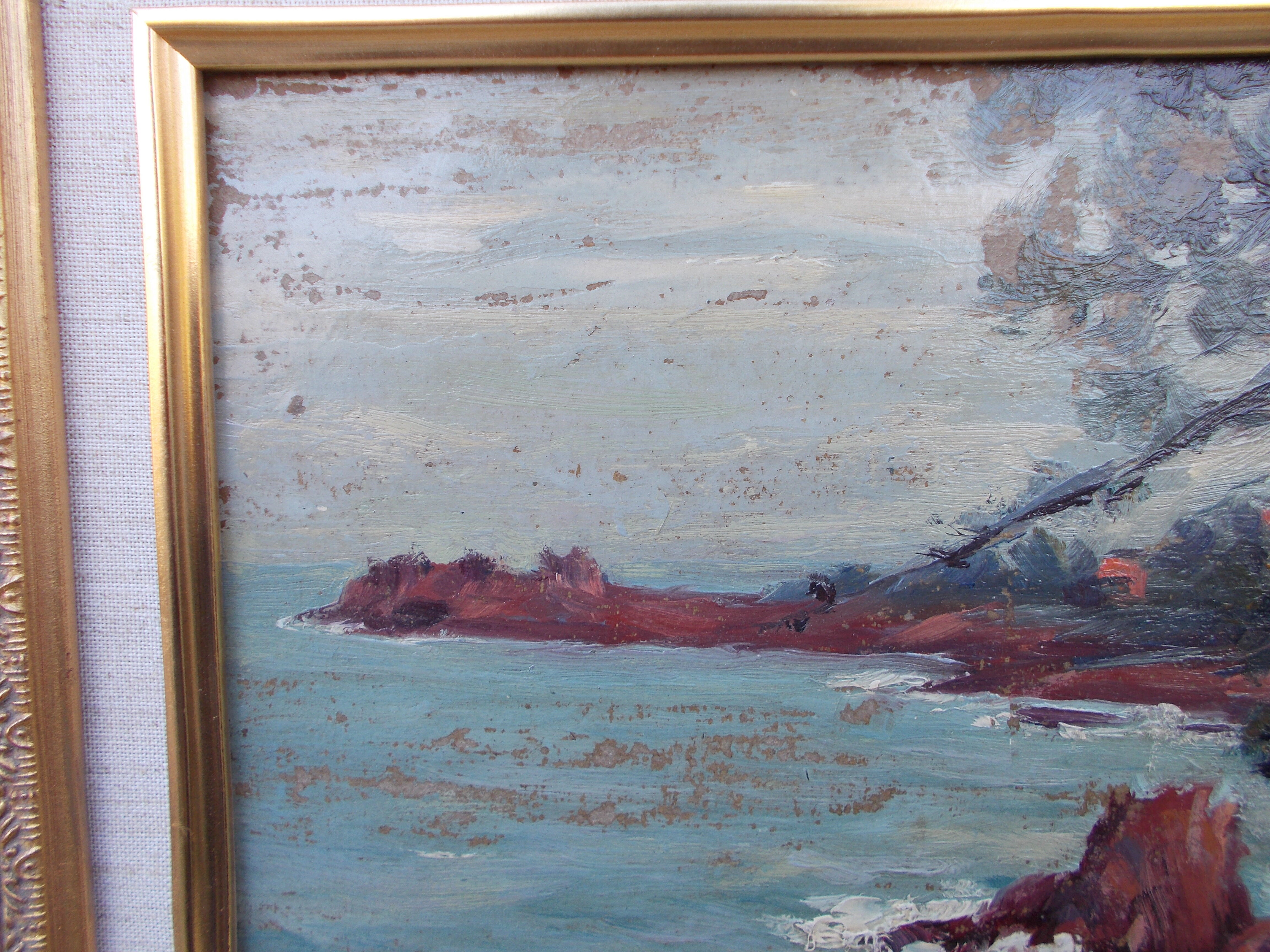 Tableau bord de mer en l'état Leopoldo Santa Maria de Obregon