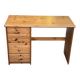 Solid pine desk with a 4-drawer unit — Scandinavian / chalet style