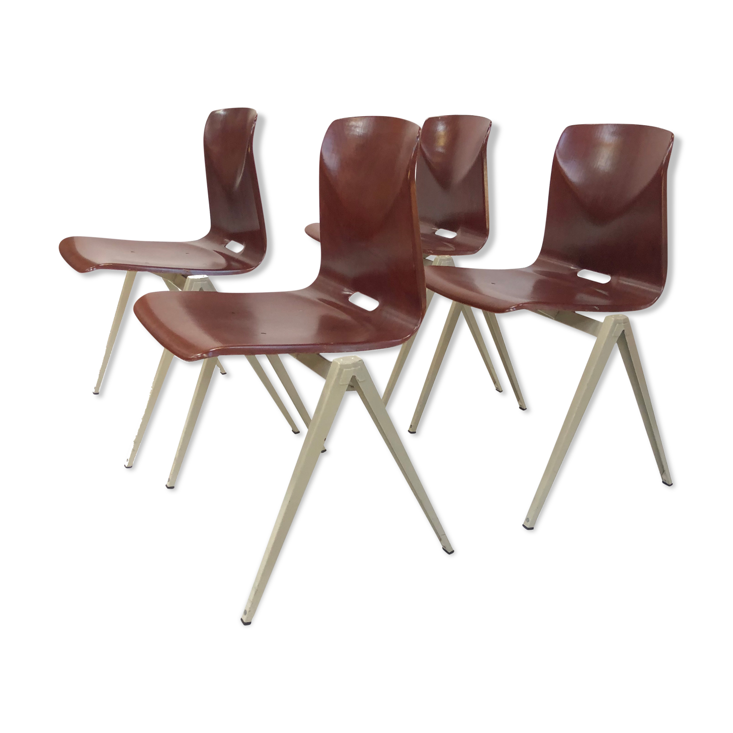 Lot of 4 vintage chairs Galvanitas S22 in the Netherlands