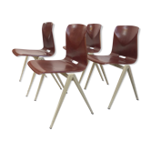 Lot of 4 vintage chairs Galvanitas S22 in the Netherlands