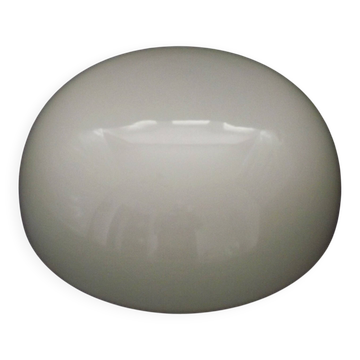 Vintage White Opaline Glass Dome Ceiling Light / Wall Light - Metal Base
