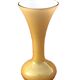 Single flower vase in Murano style, amber glass with a white milk interior.