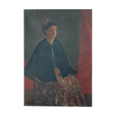 Seated woman painting