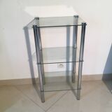 Small 70s shelf in metal and glass
