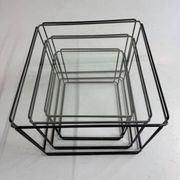 Lot of 3 vintage 1970s design nesting coffee tables by Max Sauze.
