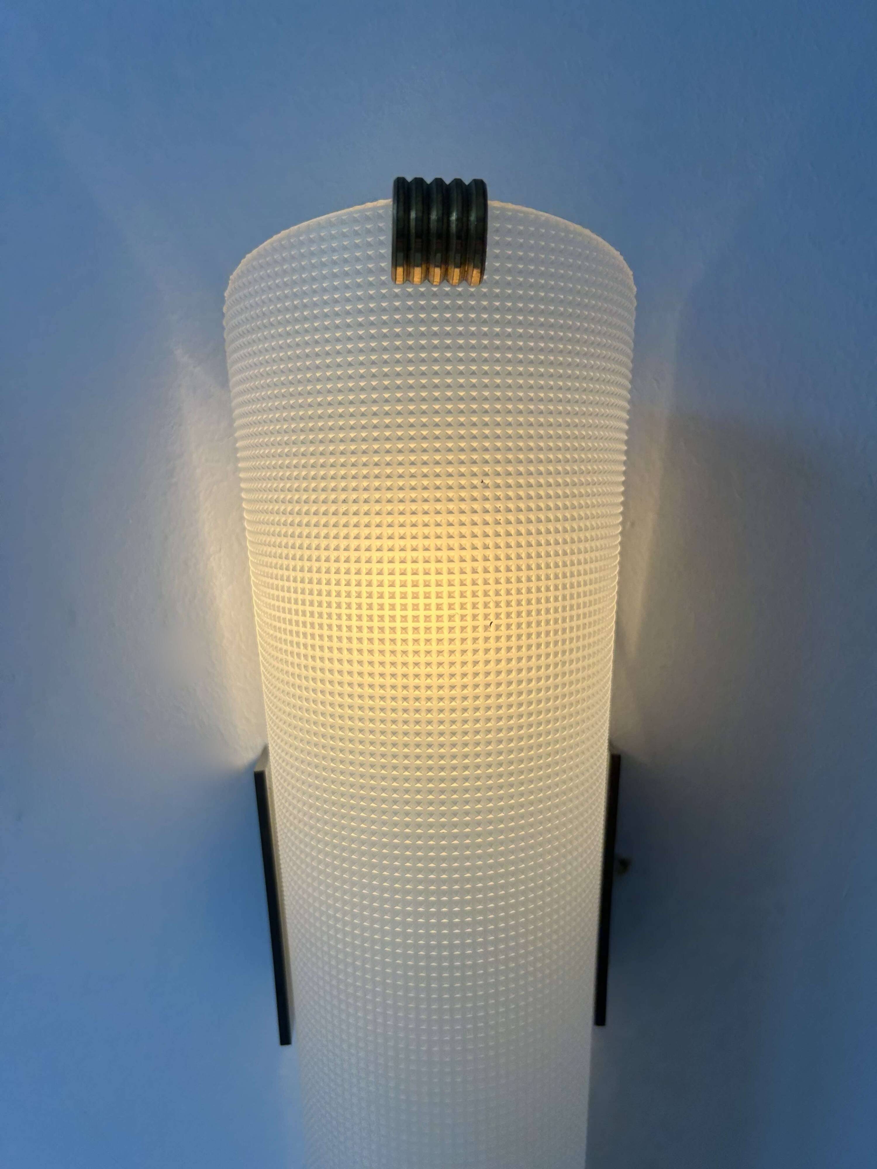 Pair of vintage brass and perspex wall lights, France 1960