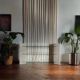 Artelano shelf/console Roche Bobois travertine and glass 1970s