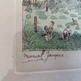 Antique print Marcel Jacque, Barbizon
