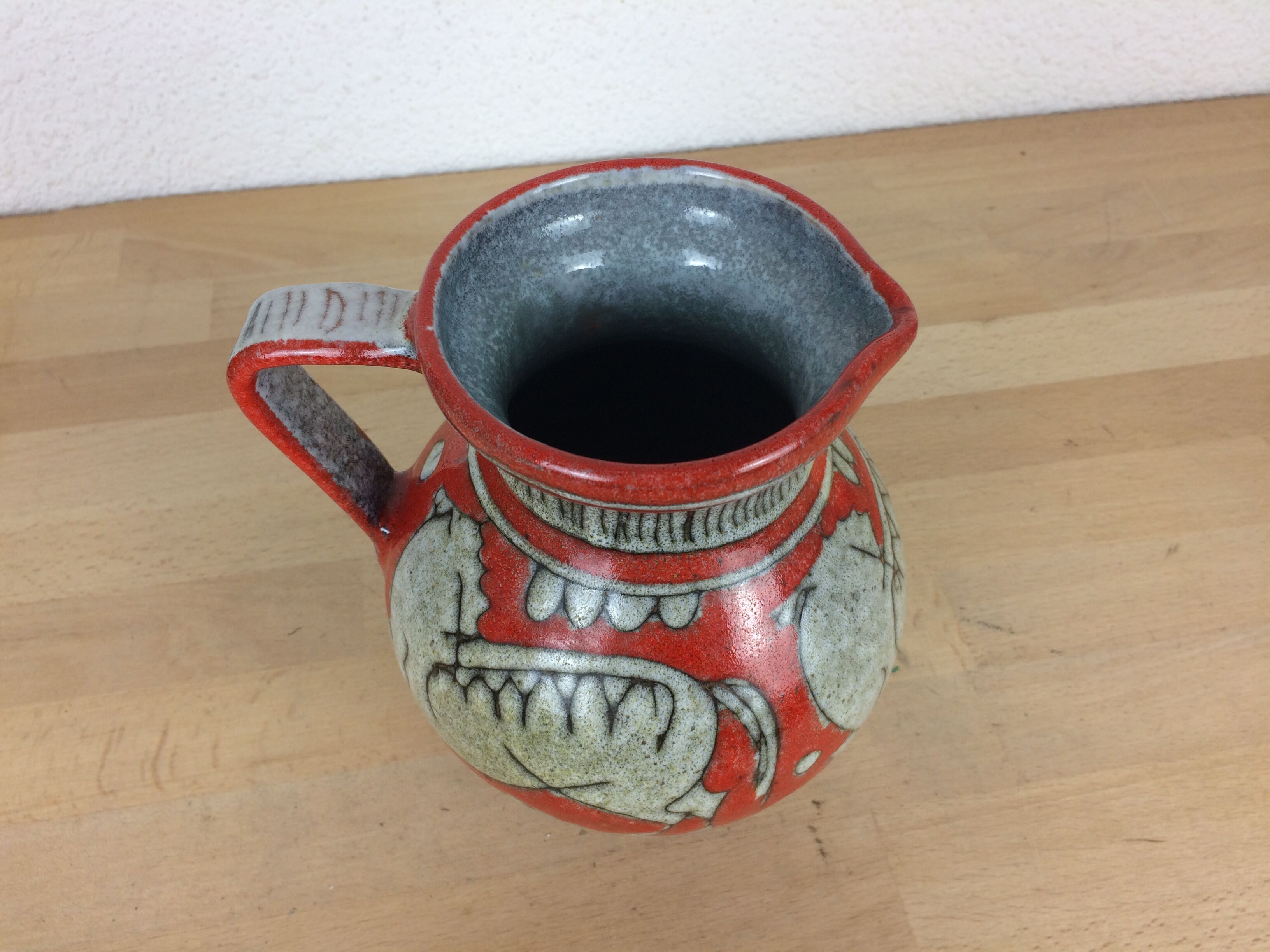 Fratelli Fanciullacci horse vase, orange ceramic