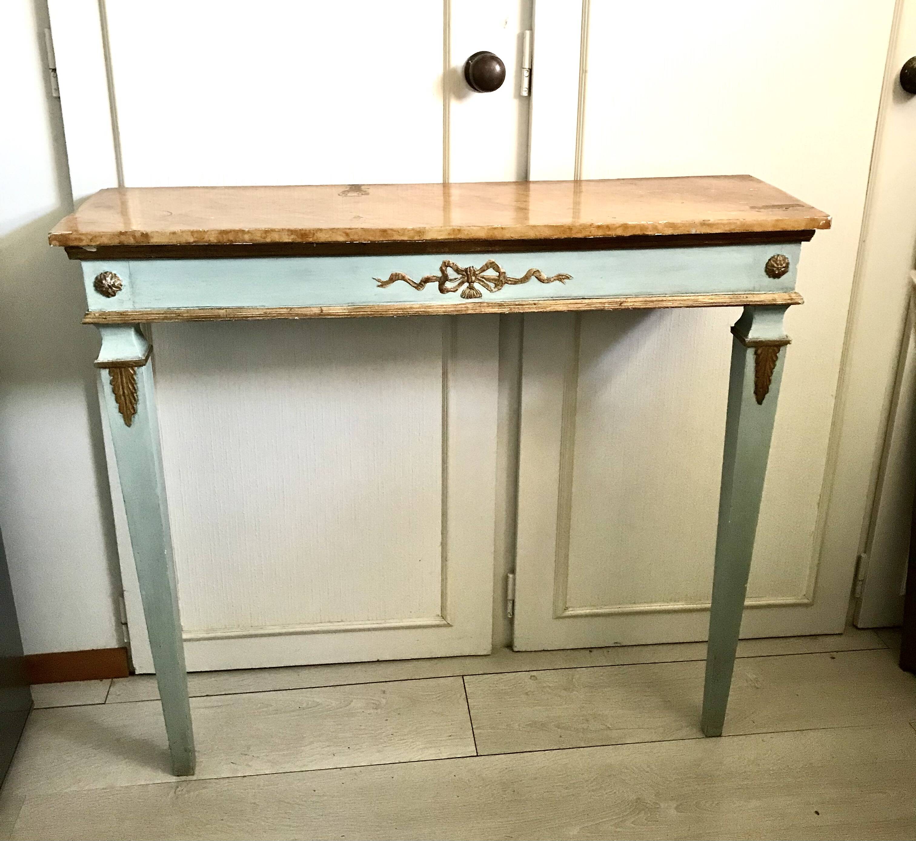 Wall console in patinated wood, early 19th century