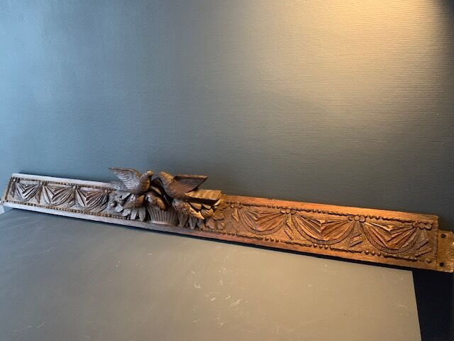 Antique carved wooden pediment