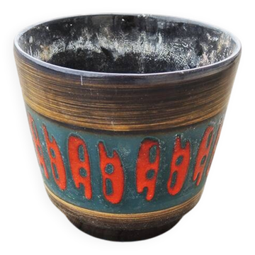 Ancien Cache-Pot en Céramique West Germany Fat Lava