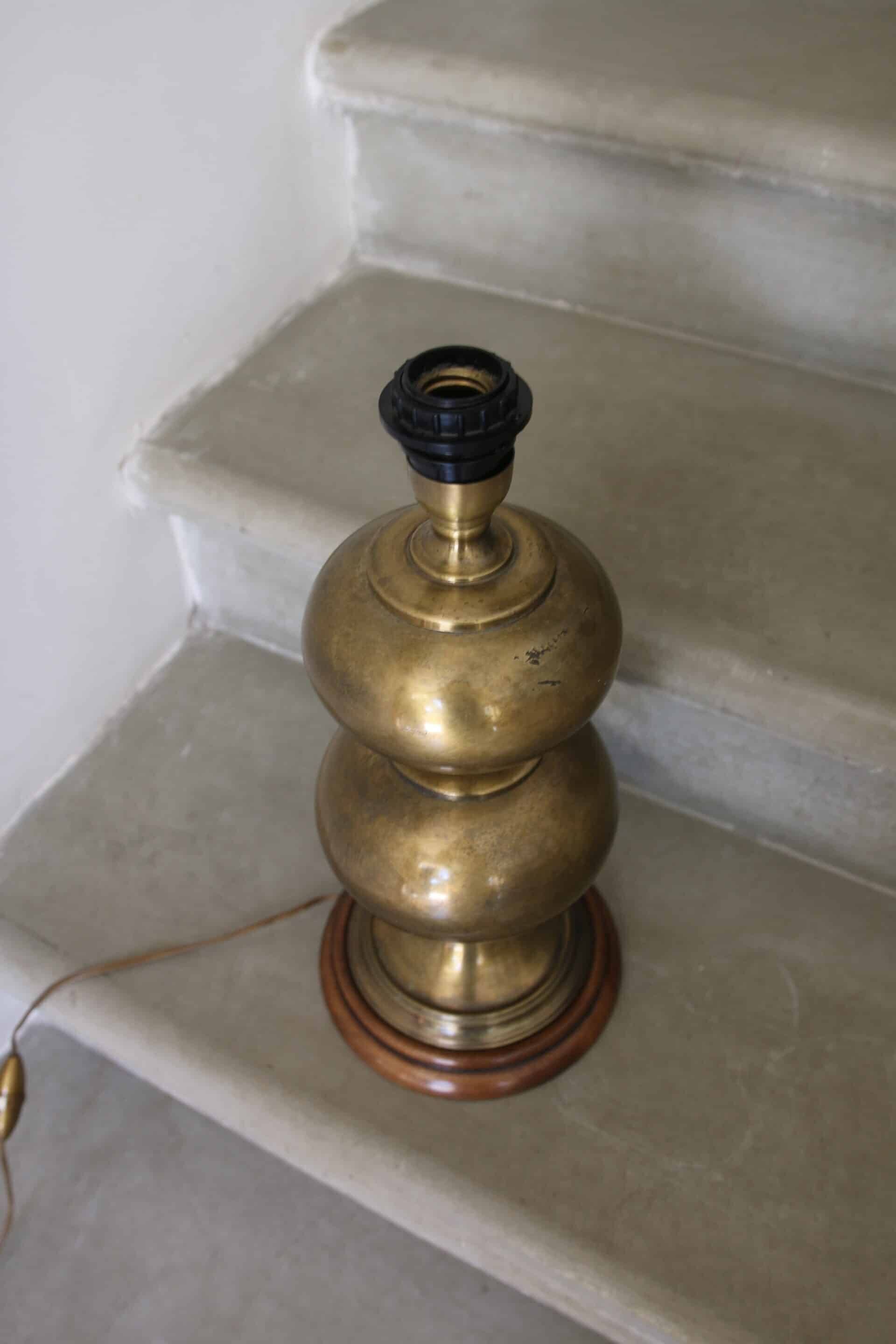 Vintage brass double globe lamp