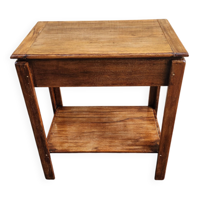 Jolie table de chevet coiffeuse vintage en bois avec miroir