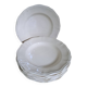 Set of 9 Sarguemines ivory soup plates