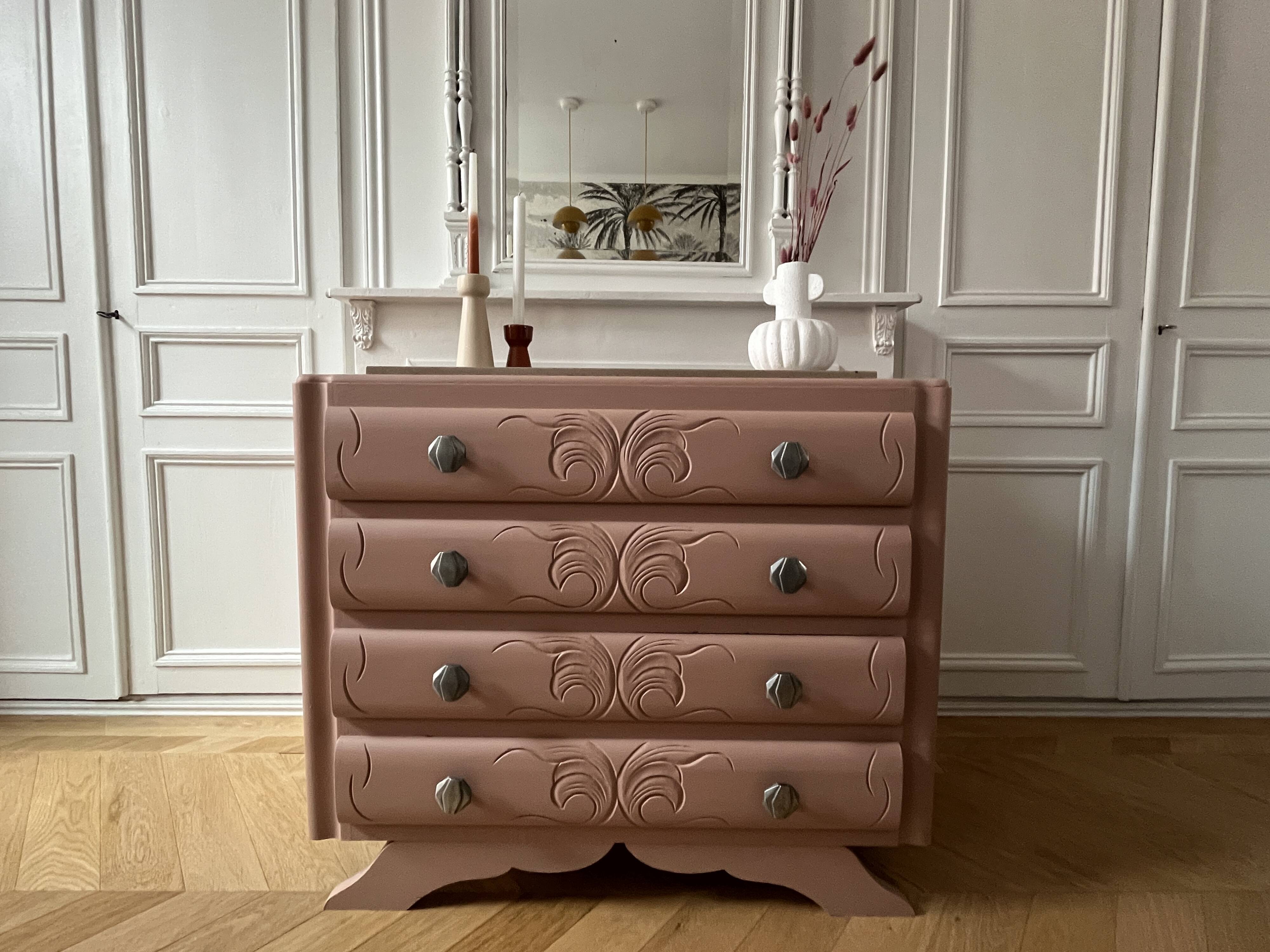Commode vintage marbre année 60