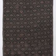 Tapis Kilim Vintage Noir et Brun à Motifs Géométriques, 183x297 Cm