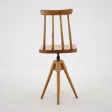 1970s  Beech Chair with Adjustable Height, Czechoslovakia