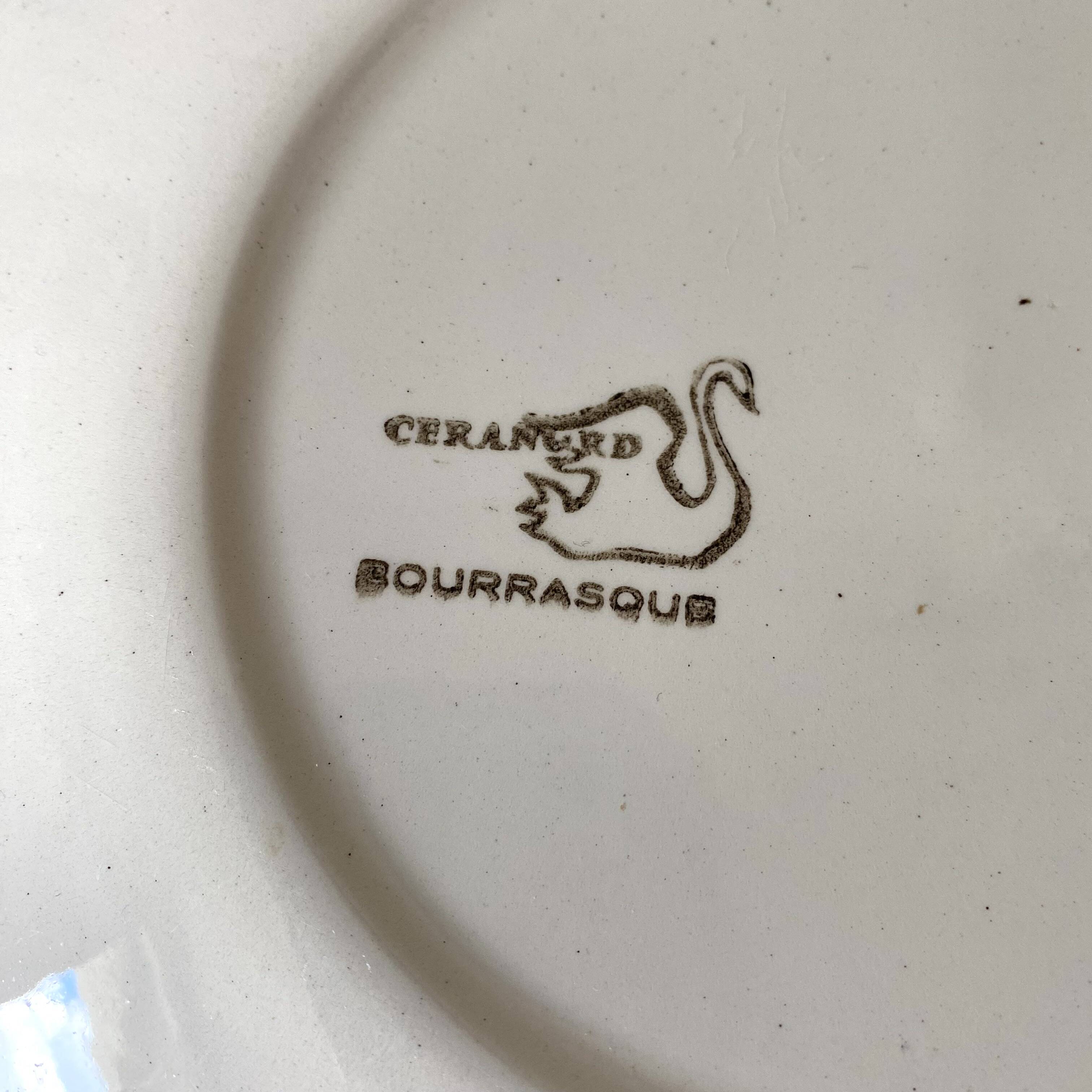 Antique dinner plates Saint Amand Ceranord, Bourrasque