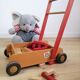 Walking trolley with wooden toy tray