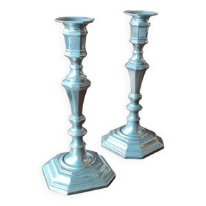 Paire bougeoirs anciens