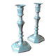 Pair of old silver metal candlesticks