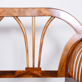 Restored Biedermeier Walnut Sofa, New Upholstery, Rattan Strings, Austria, 1820s