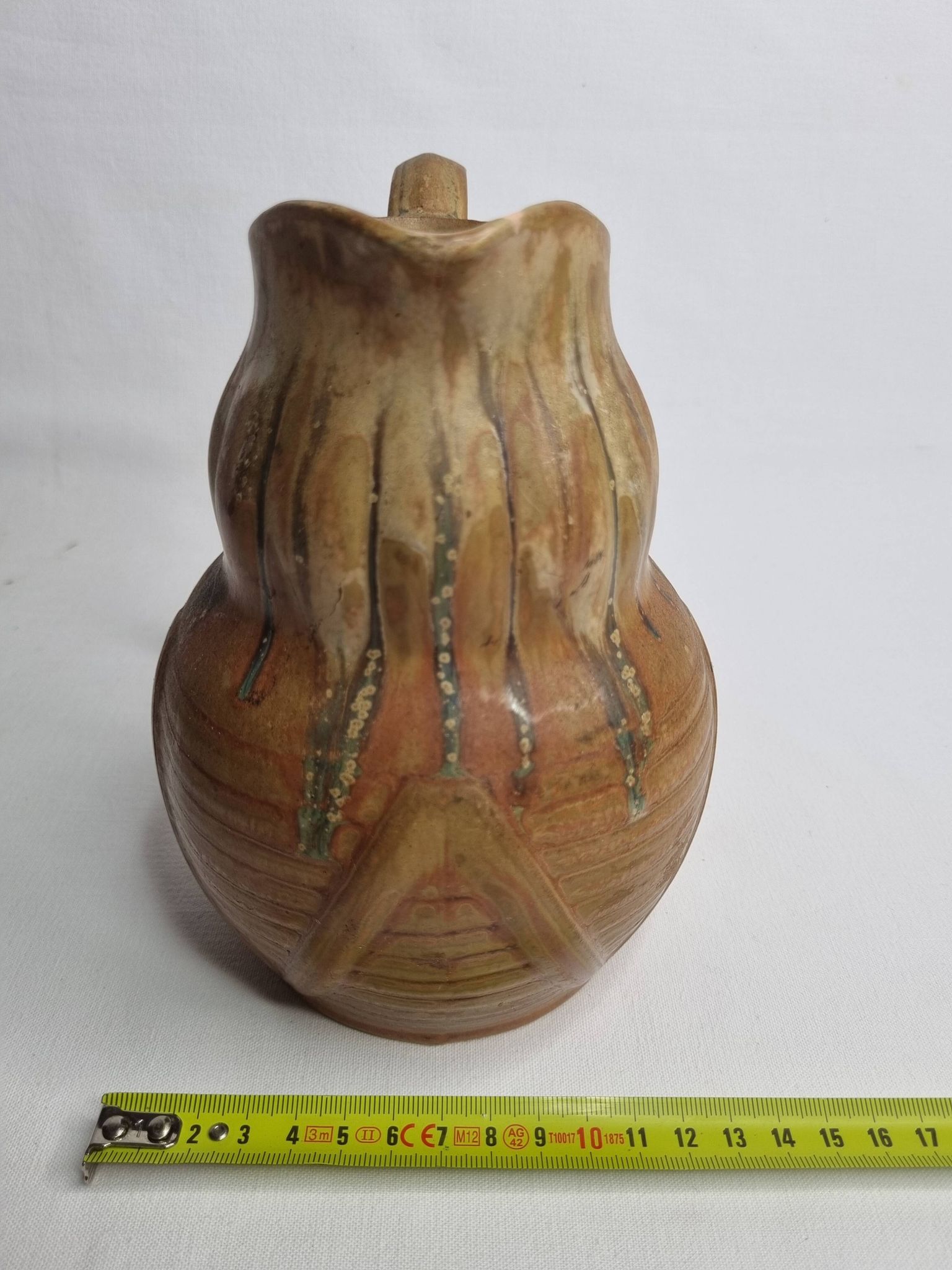 Art Deco pitcher in flamed sandstone from Denbac, Vierzon