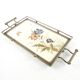 Art Nouveau tray, silver-plated brass, white porcelain, Austria, early 20th century