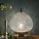 Vintage globe table lamp in moulded glass with diamond points.