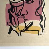 Fernand LEGER, Profile with Flower, c. 1948. Signed and stamped lithograph.