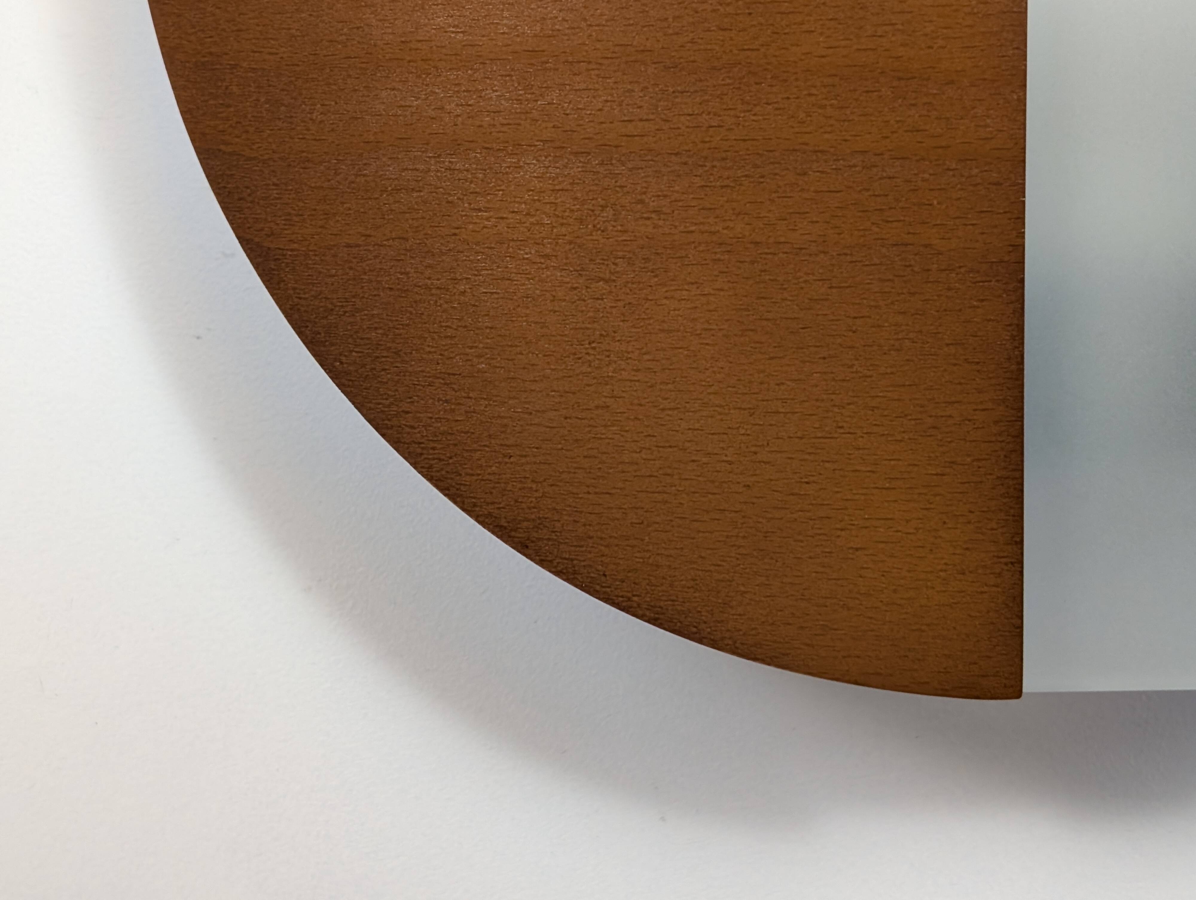 Pair of wood and glass wall lights from the 80s.